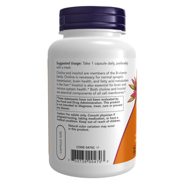 NOW Choline & Inositol - 500mg - Accelerated Health Products